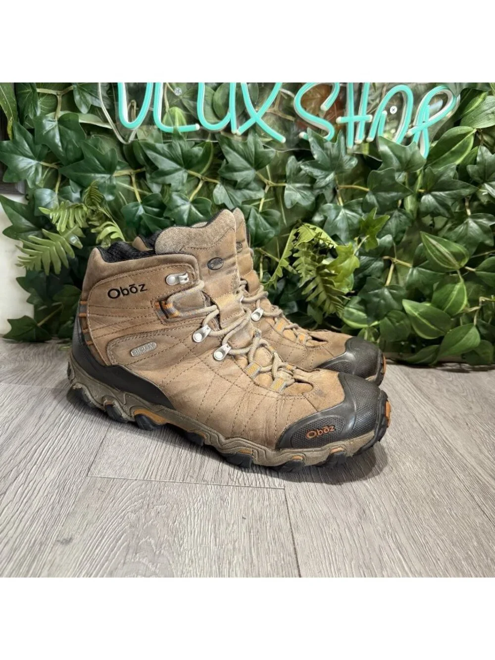 Oboz Bridger Mid Hiking Boots Men's 12 Brown B Dry Waterproof Leather Rugged
